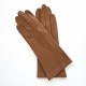 Gants en cuir d'agneau mastic foncé "COLINE".