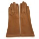 Gants en cuir d'agneau mastic foncé "COLINE".