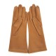 Gants en cuir d'agneau mastic foncé "COLINE".