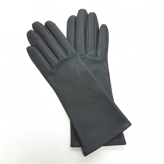 Gants en cuir d'agneau gris "COLINE".