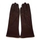 Leather gloves of lamb chesnut lining cashmere "COLINE"