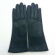 Gants en cuir d'agneau bleu marine "COLINE".