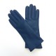 Leather gloves of lamb indigo "COLINE"