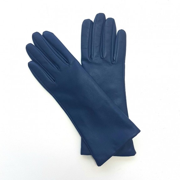 Gants en cuir d'agneau indigo "COLINE".