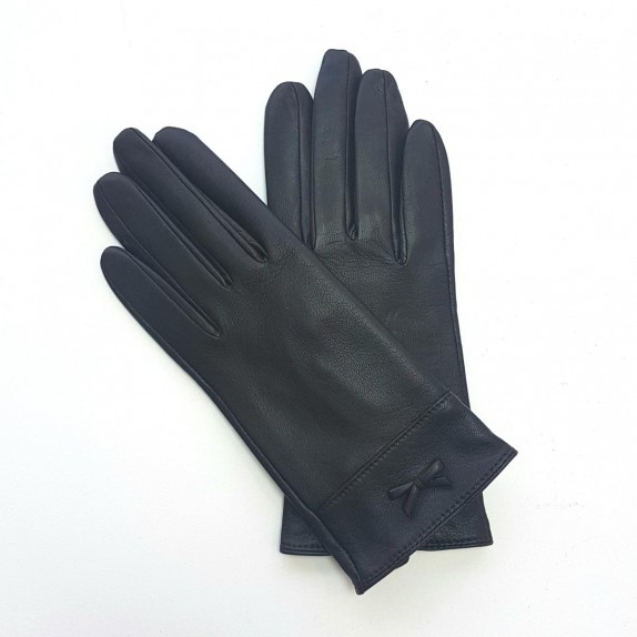 Leather gloves of lamb brown "ANEMONE"