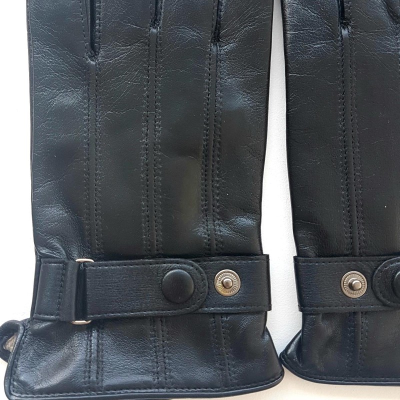 Gants tactiles en cuir d’agneau doublure soie - STANFORD