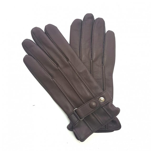 Gants en cuir d'agneau marron "ARTHUR".