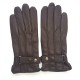 Gants en cuir d'agneau marron "JULES".