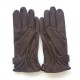 Gants en cuir d'agneau marron "JULES".