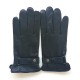 Gants en cuir d'agneau noir "JULES".