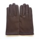 Gants en cuir d'agneau brun "RAPHAEL".