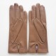 Leather gloves of lamb taupe "CAPUCINE"