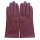 Gants en cuir d'agneau cassis "CAPUCINE".