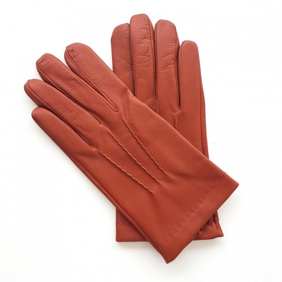 Leather gloves of lamb new cognac "HENRI".