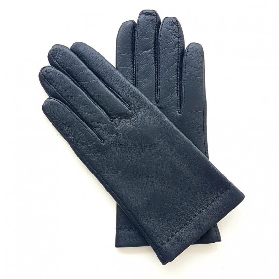 Leather gloves of lamb navy "RAPHAËL".