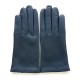 Gants en cuir d'agneau bleu marine "RAPHAËL"