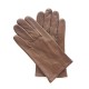 Gants en cuir d'agneau marron "STEEVE".