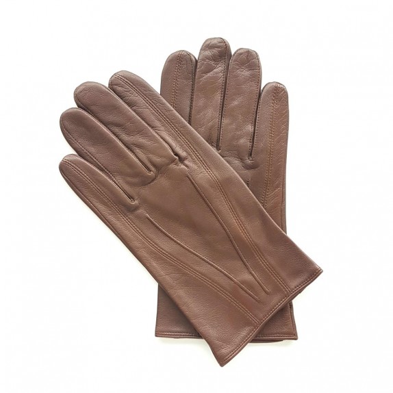 Gants en cuir d'agneau chocolat "STEEVE".