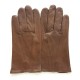 Gants en cuir d'agneau marron "STEEVE".