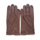 Gants en cuir d'agneau marron "STEEVE".
