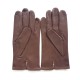 Gants en cuir d'agneau marron "STEEVE".