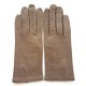 Gants en cuir d'agneau taupe "CAPUCINE".