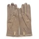 Gants en cuir d'agneau taupe "CAPUCINE".