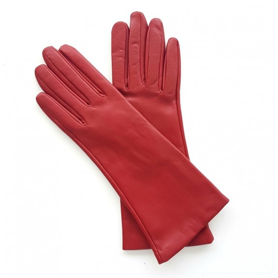 Gants en cuir d'agneau rouge "COLINE".