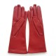 Gants en cuir d'agneau rouge "COLINE".