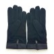 Gants en cuir d'agneau noir "GUILHEM"