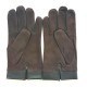 Gants en cuir de chèvre velours et d'agneau marron "GREG".