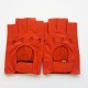 Leather mittens of lamb orange "PILOTE".