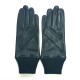 Leather gloves of lamb and wool/acrylic black "HENRI".