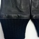 Leather gloves of lamb and wool/acrylic black "HENRI".