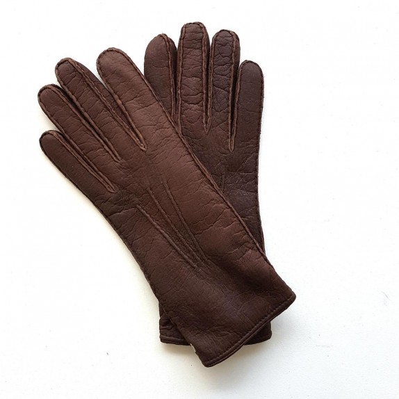 Leather gloves of pecarry mink "LEONIE".