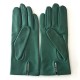 Leather gloves of lamb verde "CAPUCINE"