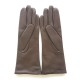 Gants en cuir d'agneau marron "COLINE".