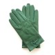 Leather gloves of lamb green "ANEMONE"
