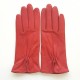 Gants en cuir d'agneau rouge "JULIE".