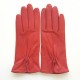Leather gloves of lamb red "JULIE".