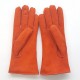 Gants en cuir d'agneau lainé orange "ANASTASIA".