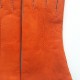 Gants en cuir d'agneau lainé orange "ANASTASIA".