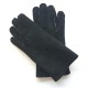 Leather gloves of shearling black "JIVAGO".