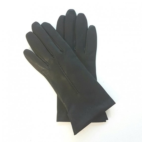 Leather gloves of lamb black "THERESE".