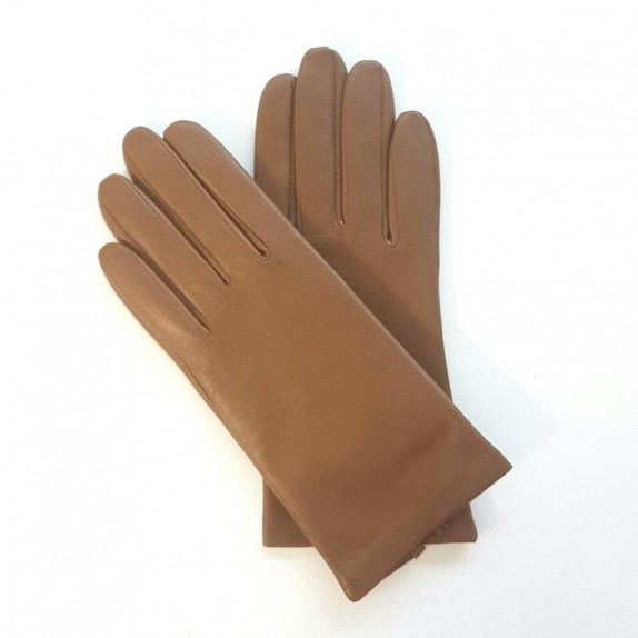 Leather gloves of lamb biscuit bis"CAPUCINE".