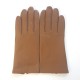 Leather gloves of lamb biscuit bis"CAPUCINE".