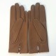 Leather gloves of lamb biscuit bis"CAPUCINE".