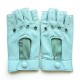 Leather mittens of lamb sky "PILOTE".