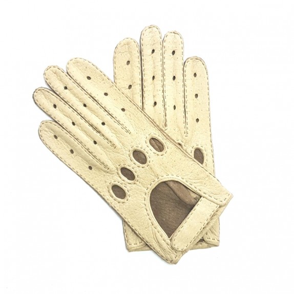Leather gloves of peccary otmeal and kapuzin "POMPEIA"