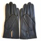 Leather gloves of lamb black "HENRI".